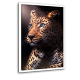 Jaguar In The Dark - Leinwandbild mit Schattenfuge "weiß" - Hustling Sharks