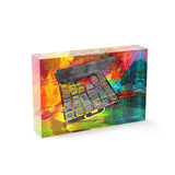 DER KOFFER VOLLER TRÄUME -15x10cm-Acrylglasblock-Hustling Sharks