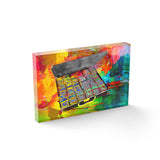 DER KOFFER VOLLER TRÄUME -30x20cm-Acrylglasblock-Hustling Sharks