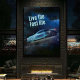 LIVE THE FAST LIFE - Mockup mit Hintergrund 1 - Hustling Sharks