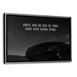 ARBEITE HART FÜR DEINE TRÄUME - Leinwandbild mit Schattenfuge "silber" - Hustling Sharks