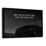 ARBEITE HART FÜR DEINE TRÄUME - Leinwandbild mit Schattenfuge "schwarz" - Hustling Sharks