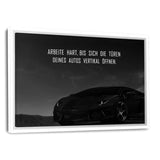 ARBEITE HART FÜR DEINE TRÄUME - Leinwandbild mit Schattenfuge "weiß" - Hustling Sharks