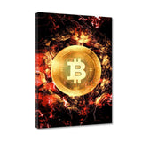 Leinwandbild - BITCOIN ON LAVA - Hustling Sharks