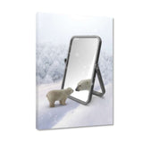 Leinwandbild - Bear in the Mirror - Hustling Sharks