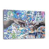 Leinwandbild - STREET ART HANDS - Hustling Sharks