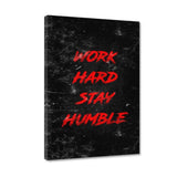 Leinwandbild - WORK HARD - rot - Hustling Sharks