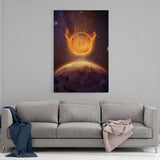 Leinwandbild mit Hintergrund 1 - BITCOIN ON FIRE - Hustling Sharks