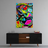 Leinwandbild mit Hintergrund 1 - COLORFUL ELEPHANT - Hustling Sharks