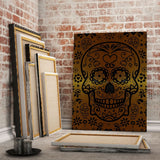 Leinwandbild mit Hintergrund 1 - Gold Sugar Skull - Hustling Sharks
