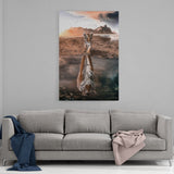 Leinwandbild mit Hintergrund 1 - Tiger Reflection - Hustling Sharks