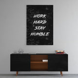 Leinwandbild mit Hintergrund 1 - WORK HARD - Hustling Sharks