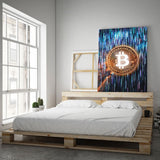 Leinwandbild mit Hintergrund 2 - BLUE BITCOIN - Hustling Sharks