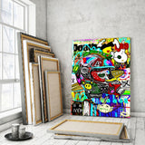 Leinwandbild mit Hintergrund 2 - COLORFUL DETAILS - Hustling Sharks