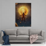 Leinwandbild mit Hintergrund 2 - CrypTo The Moon #2 - Hustling Sharks