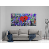 Leinwandbild mit Hintergrund 2 - GRAFFITI LOVE - Hustling Sharks