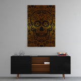 Leinwandbild mit Hintergrund 2 - Gold Sugar Skull - Hustling Sharks