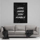 Leinwandbild mit Hintergrund 2 - WORK HARD - Hustling Sharks