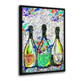 Leinwandbild mit Schattenfuge "schwarz" - COLORFUL CHAMPAGNE - Hustling Sharks