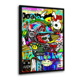 Leinwandbild mit Schattenfuge "schwarz" - COLORFUL DETAILS - Hustling Sharks