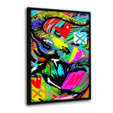Leinwandbild mit Schattenfuge "schwarz" - COLORFUL ELEPHANT - Hustling Sharks