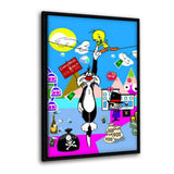Leinwandbild mit Schattenfuge "schwarz" - DIRTY BAGS - Hustling Sharks