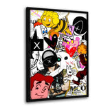 Leinwandbild mit Schattenfuge "schwarz" - GOLDEN TIMES - Hustling Sharks
