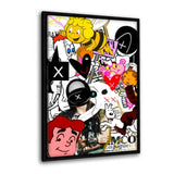 Leinwandbild mit Schattenfuge "schwarz" - GOLDEN TIMES - Hustling Sharks