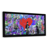 Leinwandbild mit Schattenfuge "schwarz" - GRAFFITI LOVE - Hustling Sharks
