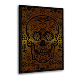 Leinwandbild mit Schattenfuge "schwarz" - Gold Sugar Skull - Hustling Sharks