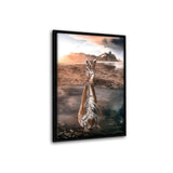 Leinwandbild mit Schattenfuge "schwarz" - Tiger Reflection - Hustling Sharks