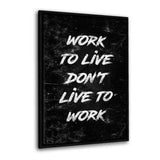 Leinwandbild mit Schattenfuge "schwarz" - WORK TO LIVE - Hustling Sharks