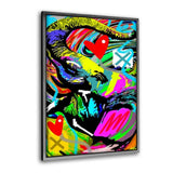 Leinwandbild mit Schattenfuge "silber" - COLORFUL ELEPHANT - Hustling Sharks