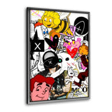 Leinwandbild mit Schattenfuge "silber" - GOLDEN TIMES - Hustling Sharks