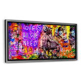 Leinwandbild mit Schattenfuge "silber" - LOVE IS ALL WE NEED - Hustling Sharks