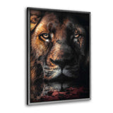 Leinwandbild mit Schattenfuge "silber" - Lion Scar - Hustling Sharks