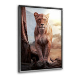 Leinwandbild mit Schattenfuge "silber" - Lioness - Hustling Sharks