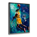 Leinwandbild mit Schattenfuge "silber" - THE BALLER - Hustling Sharks