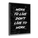 Leinwandbild mit Schattenfuge "silber" - WORK TO LIVE - Hustling Sharks