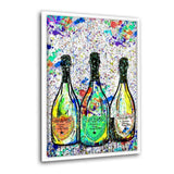 Leinwandbild mit Schattenfuge "weiß" - COLORFUL CHAMPAGNE - Hustling Sharks