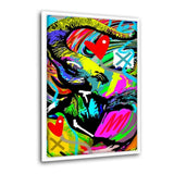 Leinwandbild mit Schattenfuge "weiß" - COLORFUL ELEPHANT - Hustling Sharks