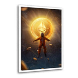 Leinwandbild mit Schattenfuge "weiß" - CrypTo The Moon #2 - Hustling Sharks