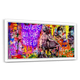 Leinwandbild mit Schattenfuge "weiß" - LOVE IS ALL WE NEED - Hustling Sharks