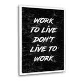 Leinwandbild mit Schattenfuge "weiß" - WORK TO LIVE - Hustling Sharks