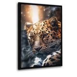 Leopard Face- Leinwandbild mit Schattenfuge "schwarz" - Hustling Sharks