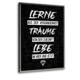 LERNE, TRÄUME UND LEBE! - Leinwandbild mit Schattenfuge "silber" - Hustling Sharks