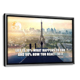 HANDLE WEISE! - Leinwandbild mit Schattenfuge "silber" - Hustling Sharks