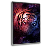 Lighted Tiger - Leinwandbild mit Schattenfuge "silber" - Hustling Sharks