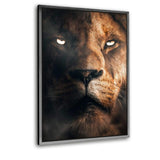 Lion Face - Leinwandbild mit Schattenfuge "silber" - Hustling Sharks