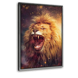 Lion Power - Leinwandbild mit Schattenfuge "silber" - Hustling Sharks